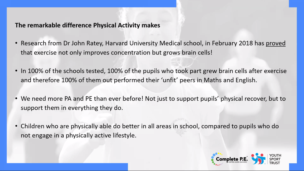 Physical activity learning facts